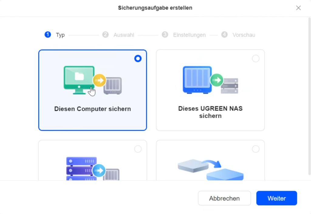UGREEN NAS Sync & Backup - Diesen Computer sichern