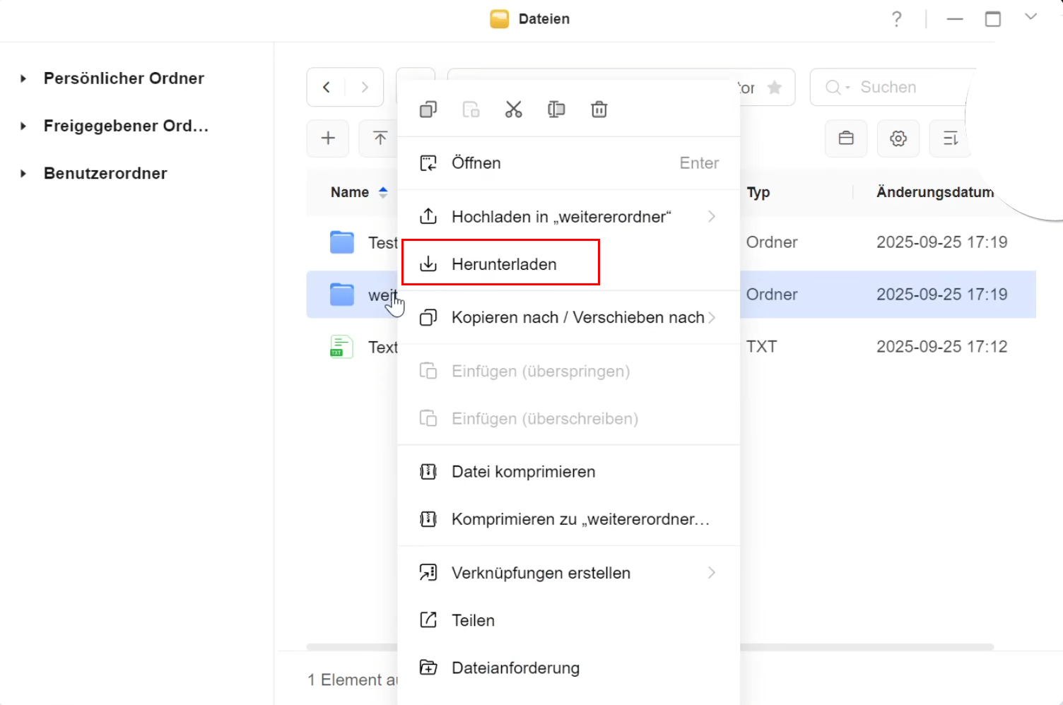 UGREEN NAS Sync & Backup manuelles Wiedergerstellen
