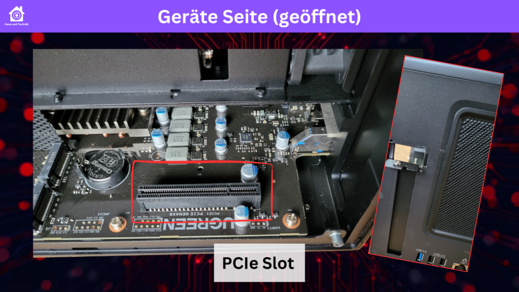 UGREEN iDX6011 pro Innenleben PCIe Slot