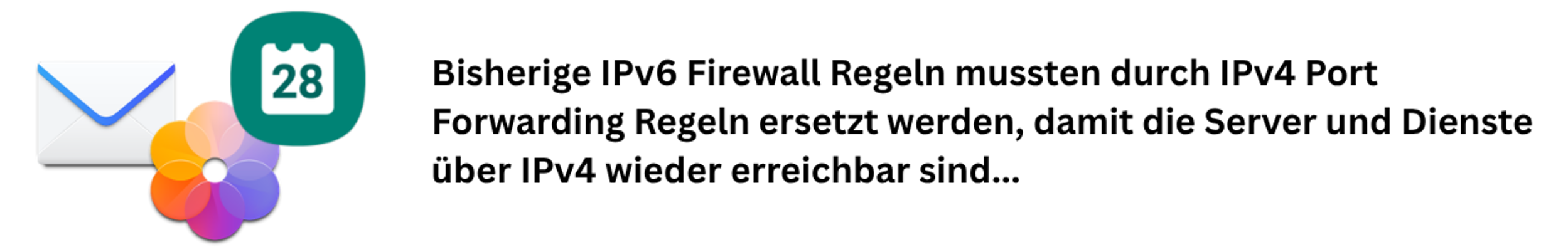 Glasfaser Server und Dienste umstellen von IPv6 auf IPv4