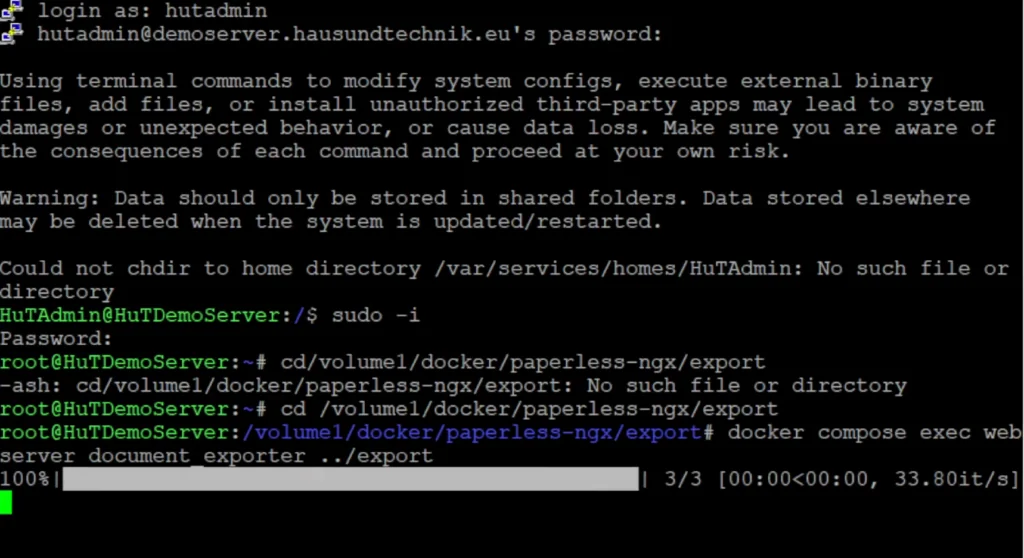Paperless-ngx Backup Methode mit Document_Exporter