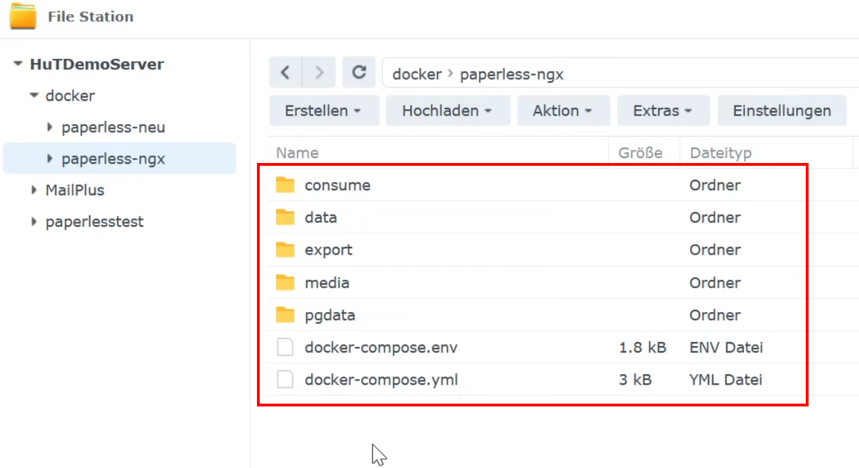 Paperless-ngx Backup Methode Verzeichnis kopieren