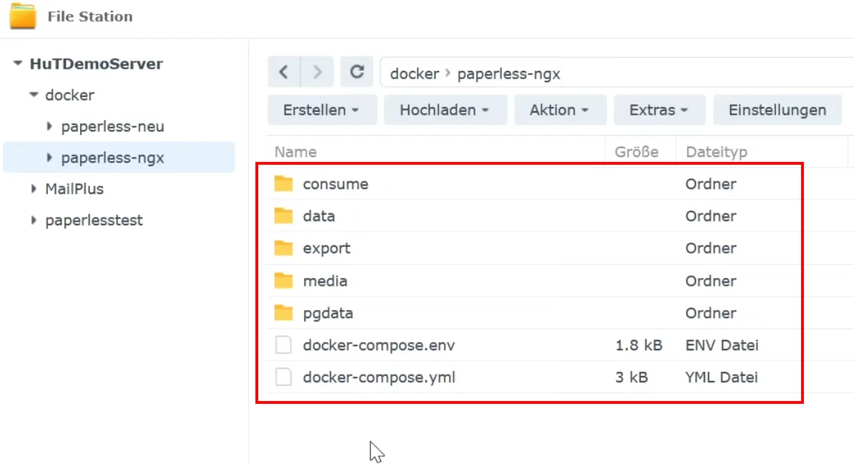 Paperless-ngx Backup Methode Verzeichnis kopieren