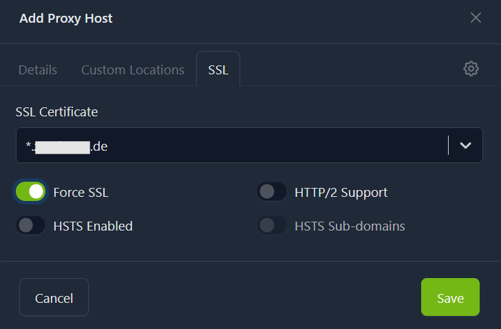 Nginx Proxy Manager: SSL Zertifikat für Vaultwarden Proxy Host anlegen