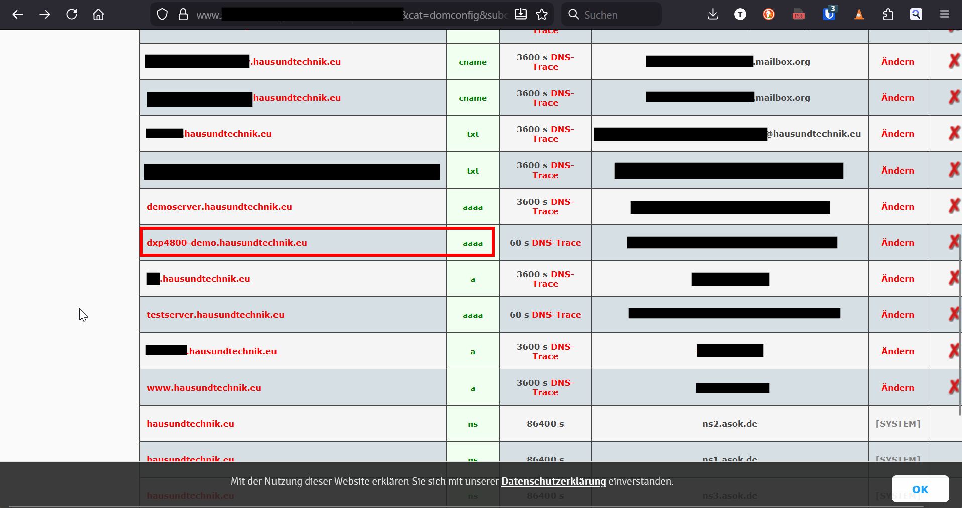 AAAA-Record DNS-Einstellung für Ugreen NAS externen Zugriff