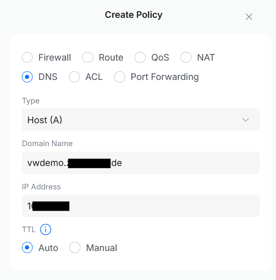DNS Weiterleitung in UniFi