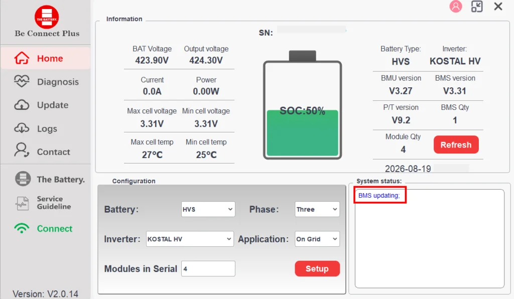 BYD BeConnect Plus App - Home Screen BMS Updating