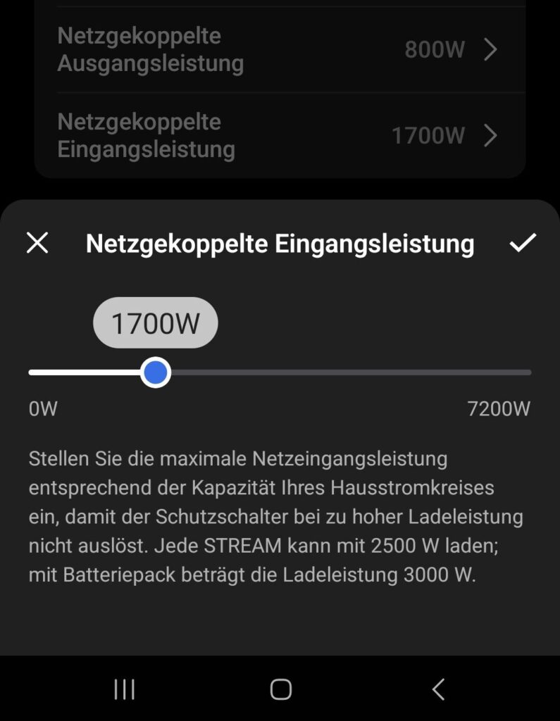 EcoFlow STREAM AC 5000 - Netzgekoppelte Eingangsleistung